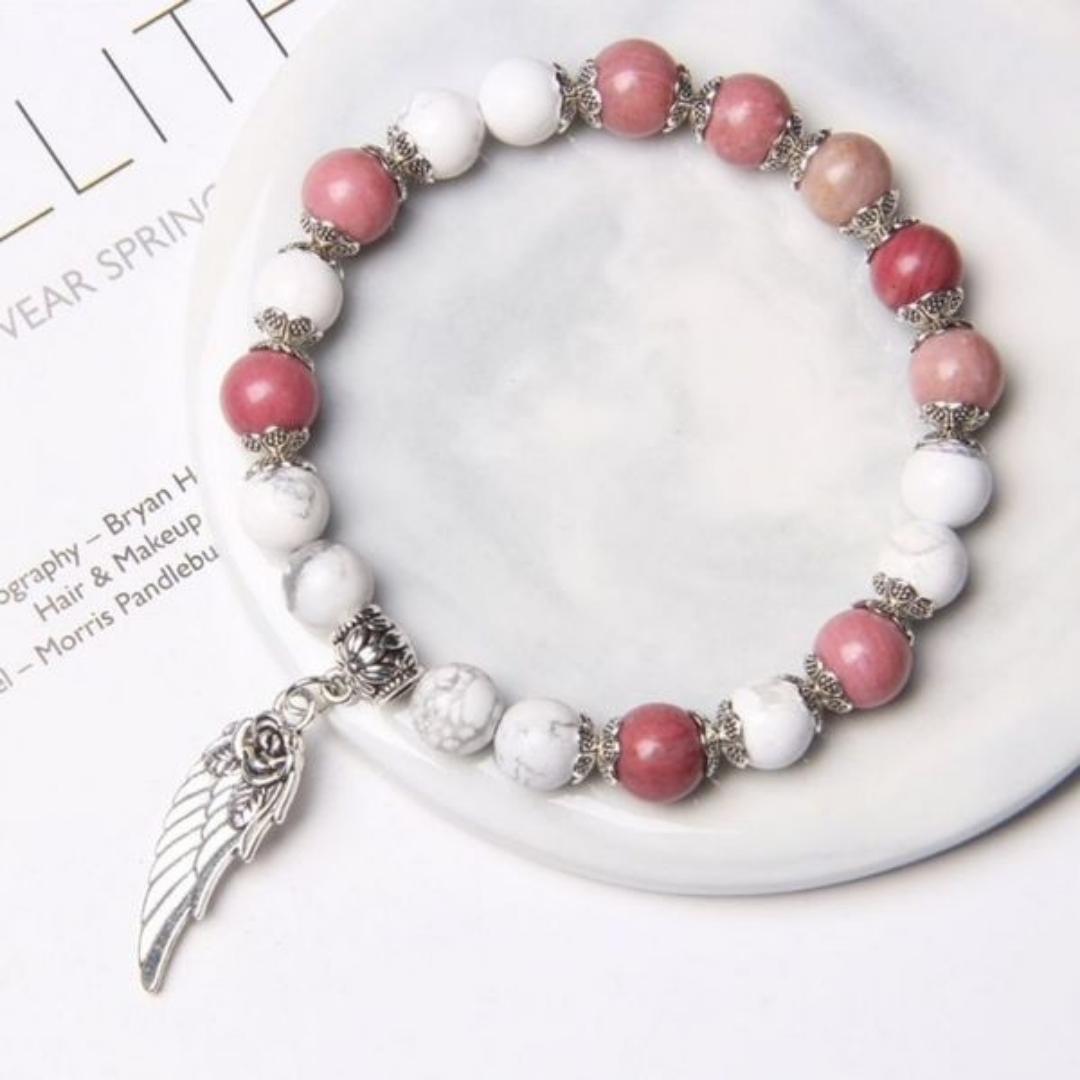 Pulseira de Penas com Pedras em Prata