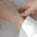 Pulseira de Coração Ajustável em Prata