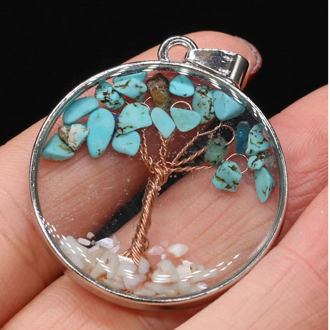Colar Opal Tree of Life em Prata