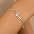 Pulseira Coração de Fé em Prata