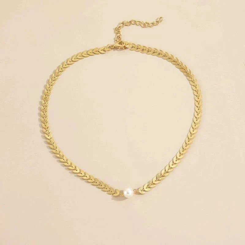 Colar de Pérolas Gregas em Ouro