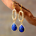 Brincos em Lapis Lazuli em Forma de Gota
