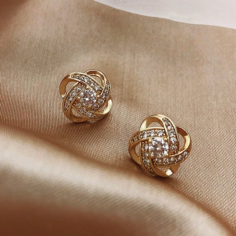 Brincos de Esfera de Zircón em Ouro