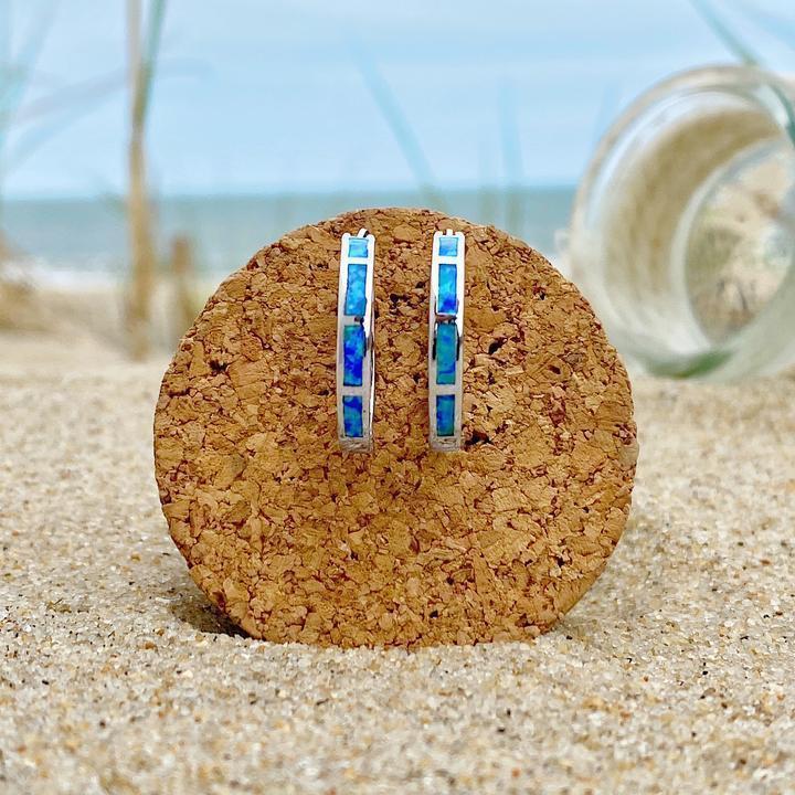 Brincos de Luxo em Prata e Opala Inspirados no Oceano