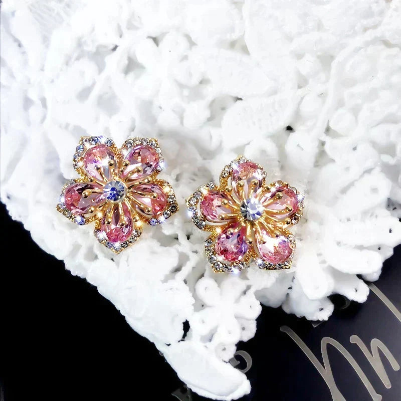 Brincos de Zircônia Multicoloridos em Prata Esterlina