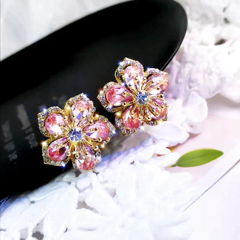Brincos de Zircônia Multicoloridos em Prata Esterlina