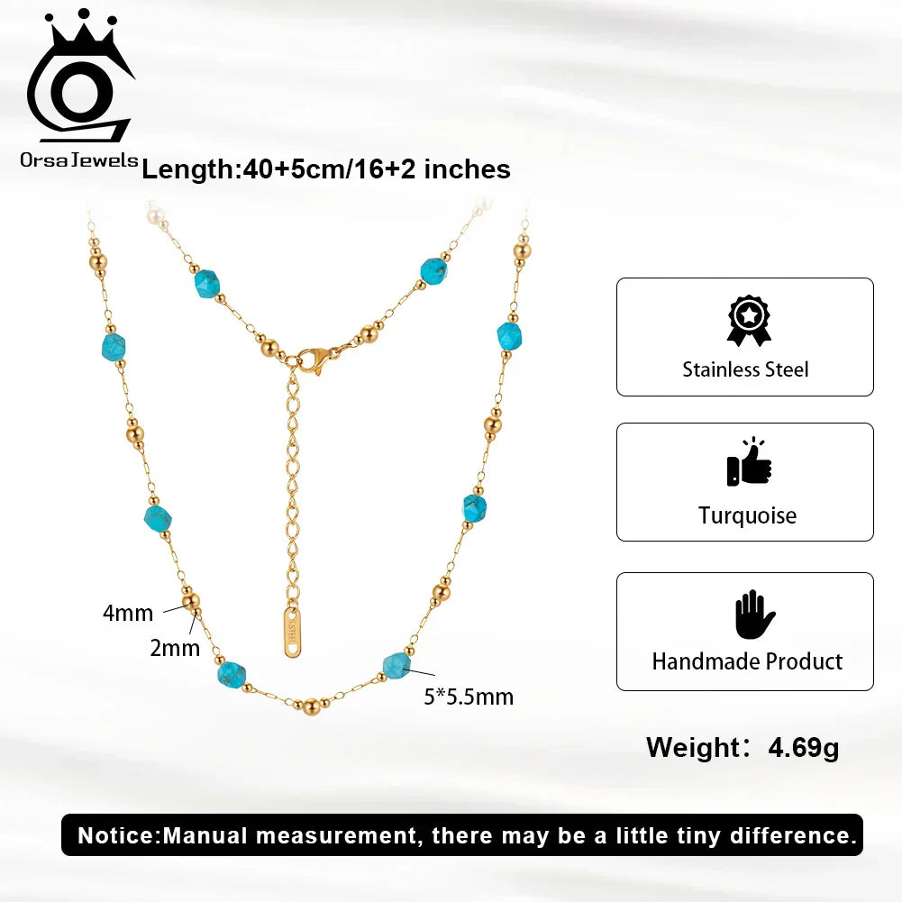Colar e pulseira Choker Turquesa