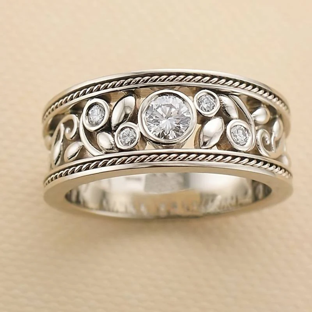 Anel Vintage em Prata & Zircônia