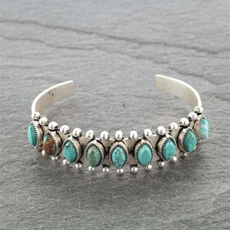 Pulseira Vintage de Pedra Turquesa