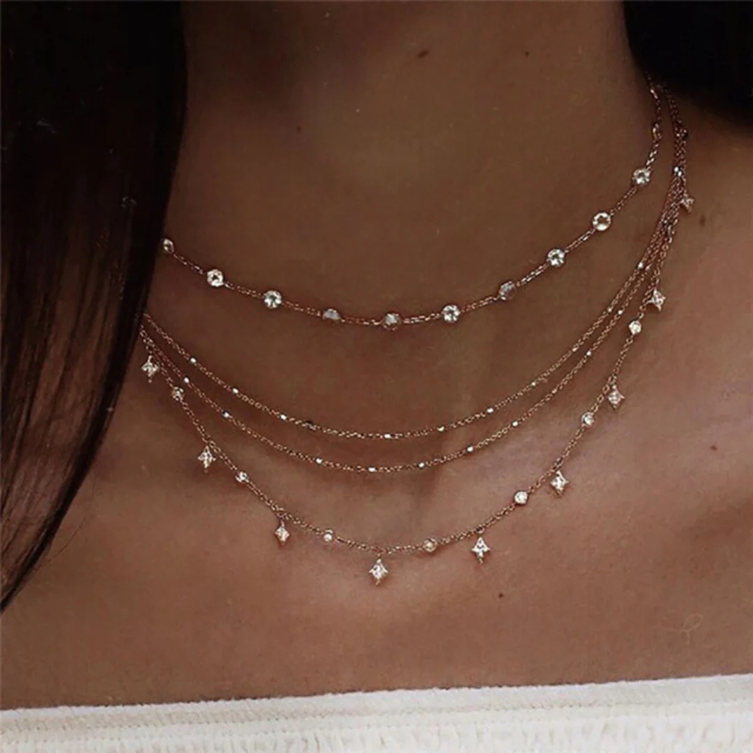 Colar de Cristal Dourado