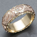 Anel de Ouro com Flor Rosa Vintage