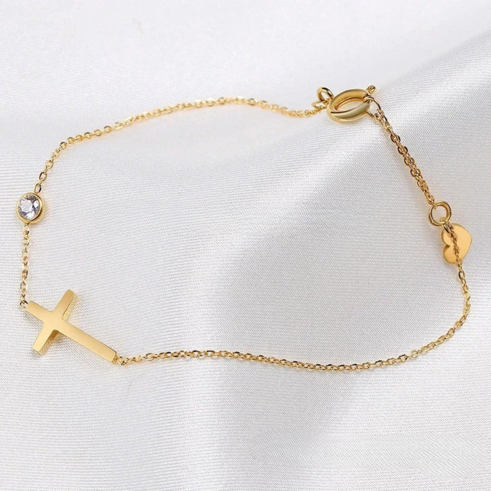 Pulseira de Ouro com Charme Espiritual