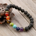 Pulseira de Chakra em Pedra Lava Vintage
